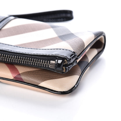 Burberry Nova Check Wristlet Pouch Black 6 of 9