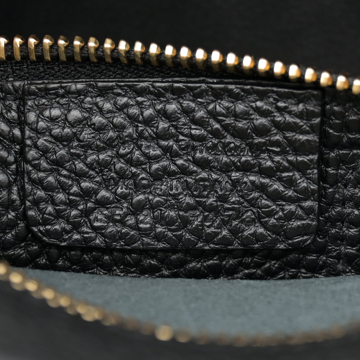 Grained Calfskin Double Handle Small Amy Tote Black