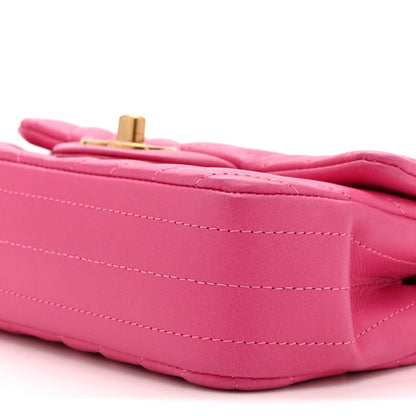 Chanel Lambskin Chevron Quilted Mini Rectangular Flap Pink 10 of 10