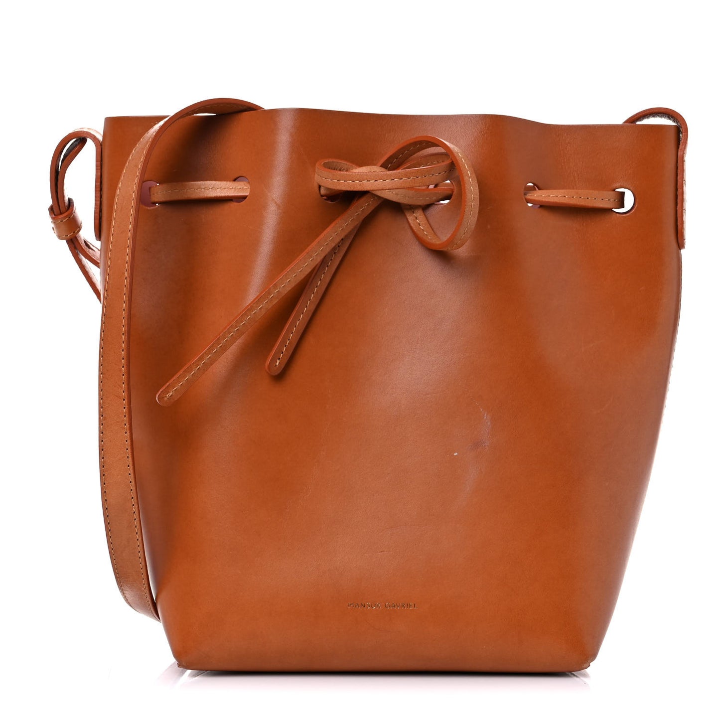 Calfskin Mini Bucket Bag Cammello Rosa