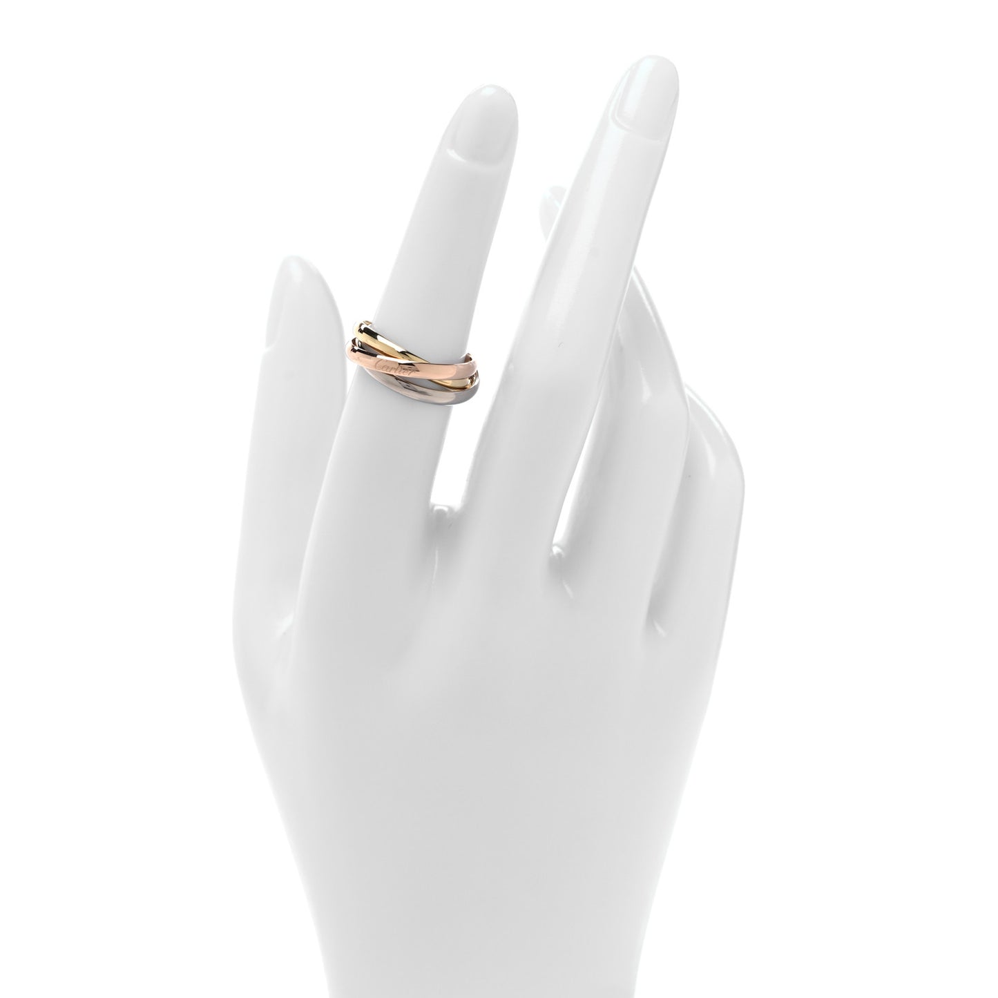 18K Pink Yellow White Gold Small Trinity Ring 51 5.75