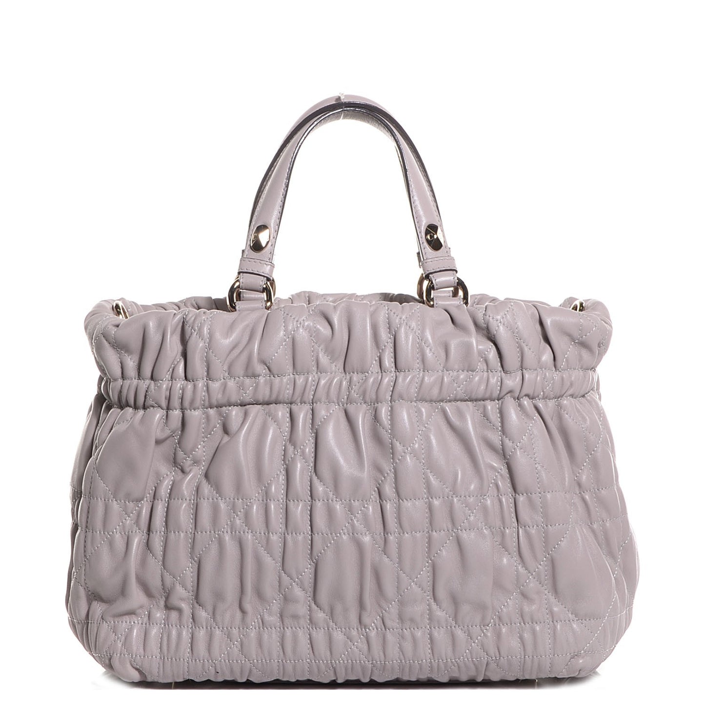 Gaufre Lambskin Cannage Delices Tote Grey
