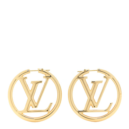 Louis Vuitton Metal Louise Hoop Earrings Gold 1 of 6