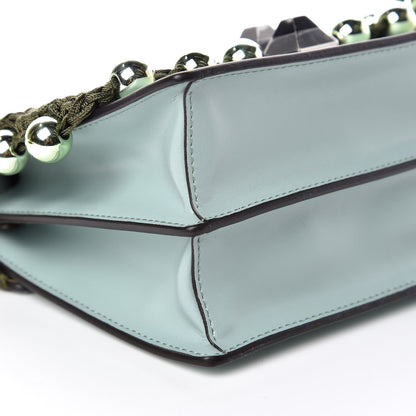 Fendi Vitello Liberty Ribbon Pearl Lace Up Small Kan I Shoulder Bag Pale Blue 5 of 9
