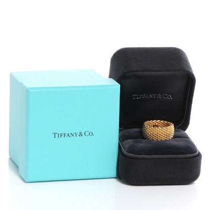Tiffany 18K Yellow Gold Wide Somerset Mesh Ring 49 5 5 of 5