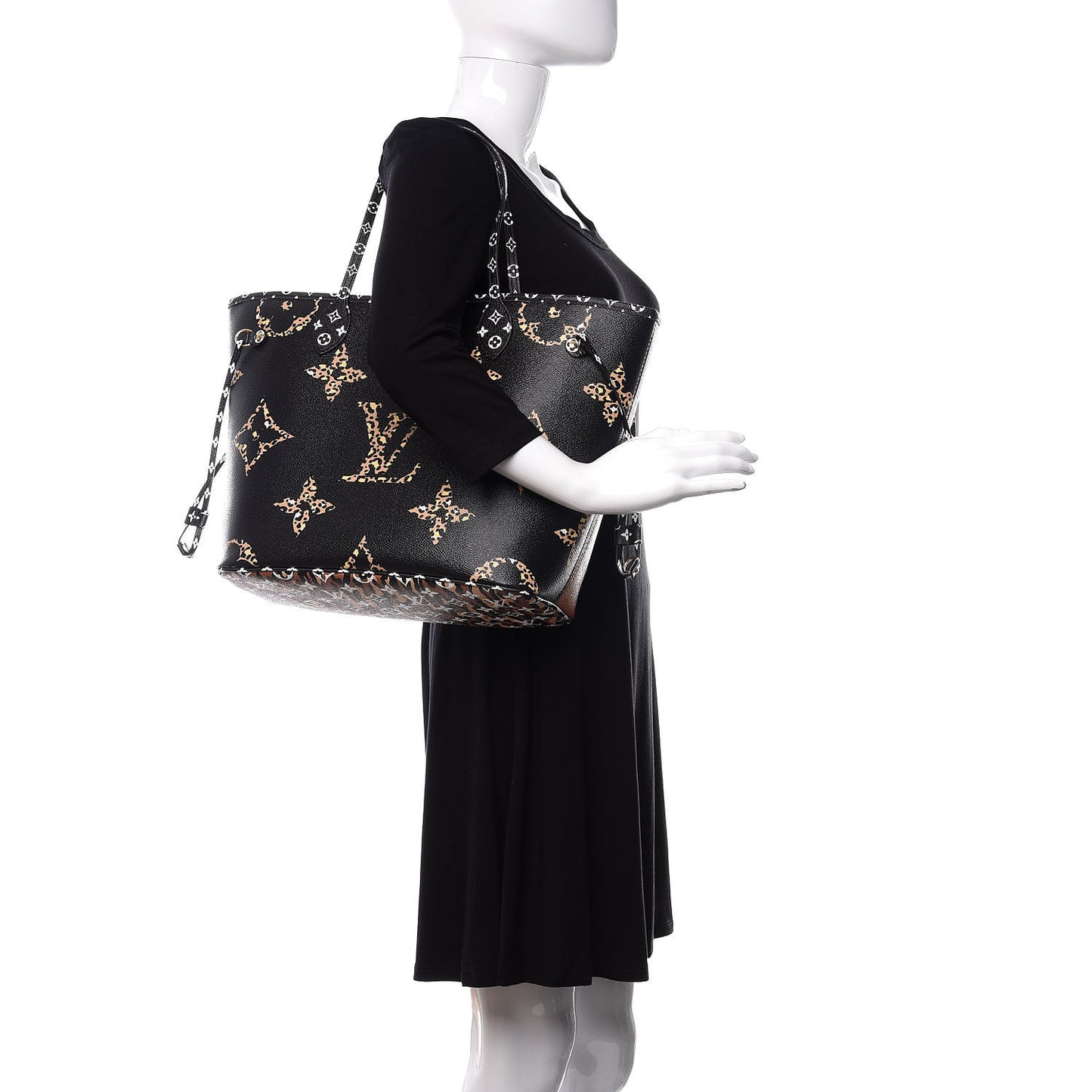 Monogram Giant Jungle Neverfull MM Black