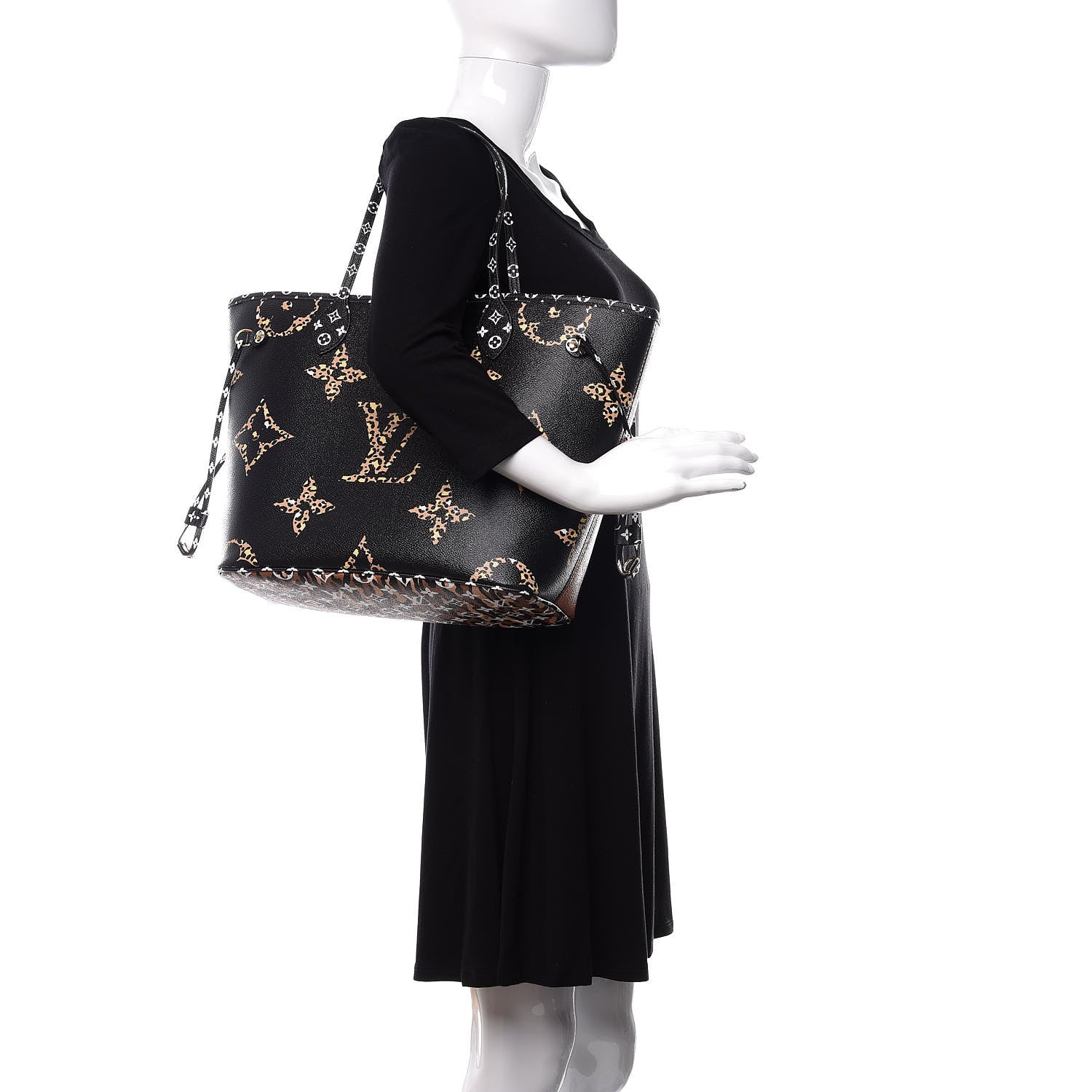Louis Vuitton Monogram Giant Jungle Neverfull MM Black 2 of 9