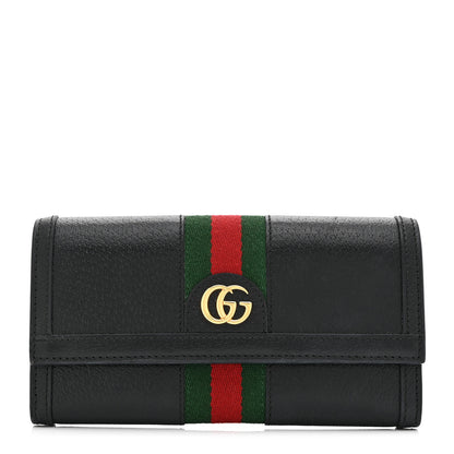 Gucci Calfskin Web Ophidia Continental Wallet Black 1 of 10
