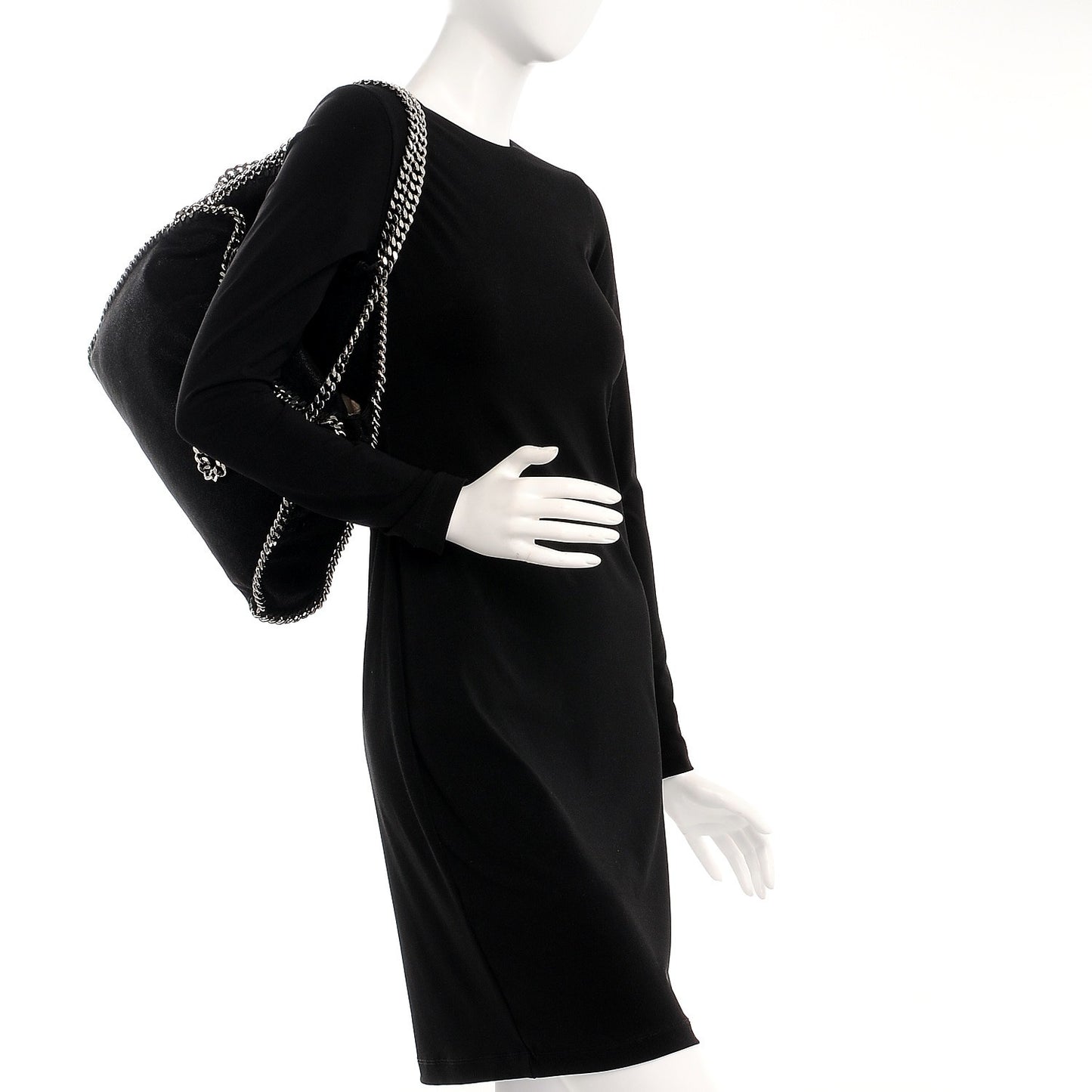 Shaggy Deer Falabella Fold Over Tote Black