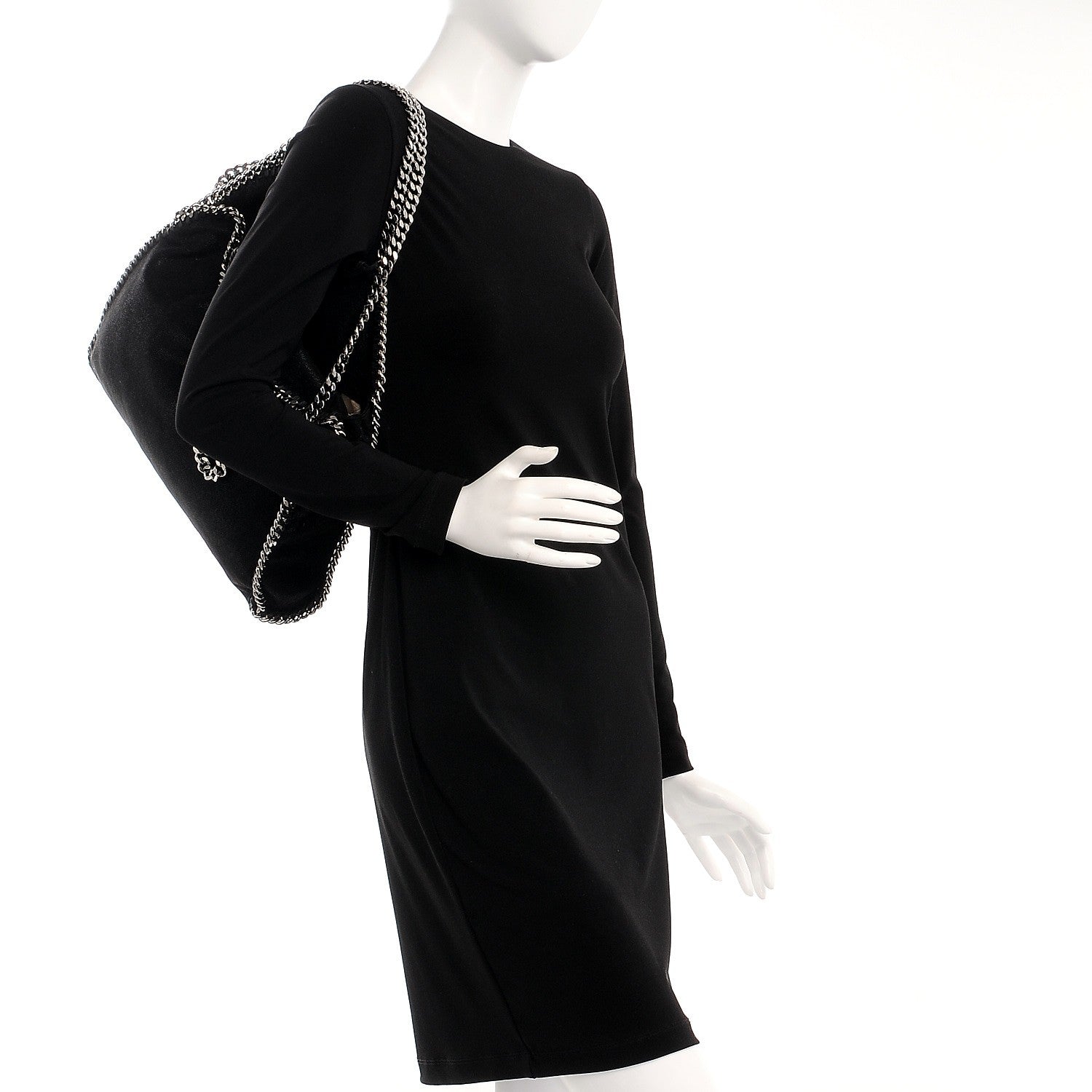 Stella McCartney Shaggy Deer Falabella Fold Over Tote Black 2 of 10
