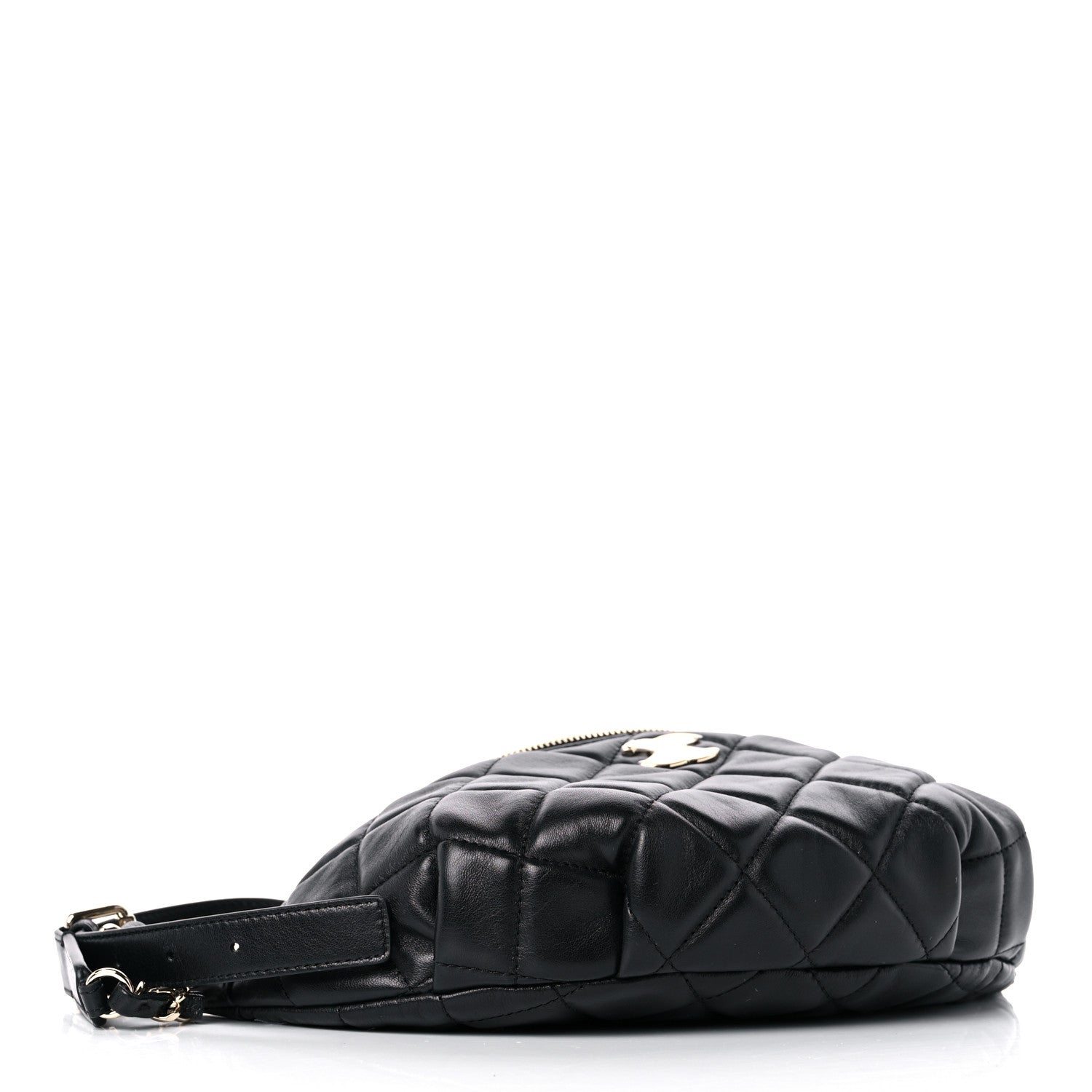 Chanel Lambskin Quilted Waist Bag Fanny Pack Black 4 of 10