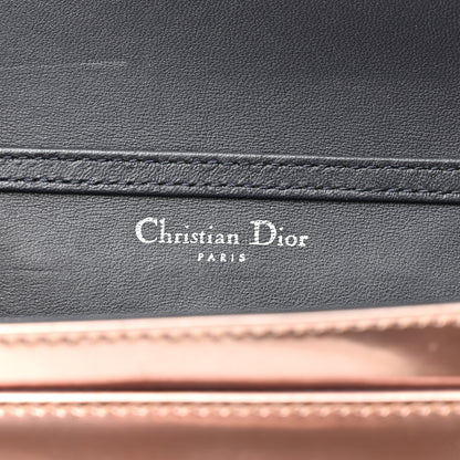 Christian Dior Metallic Patent Micro-Cannage Diorama Wallet on Chain Pouch Hyper Pink 6 of 9