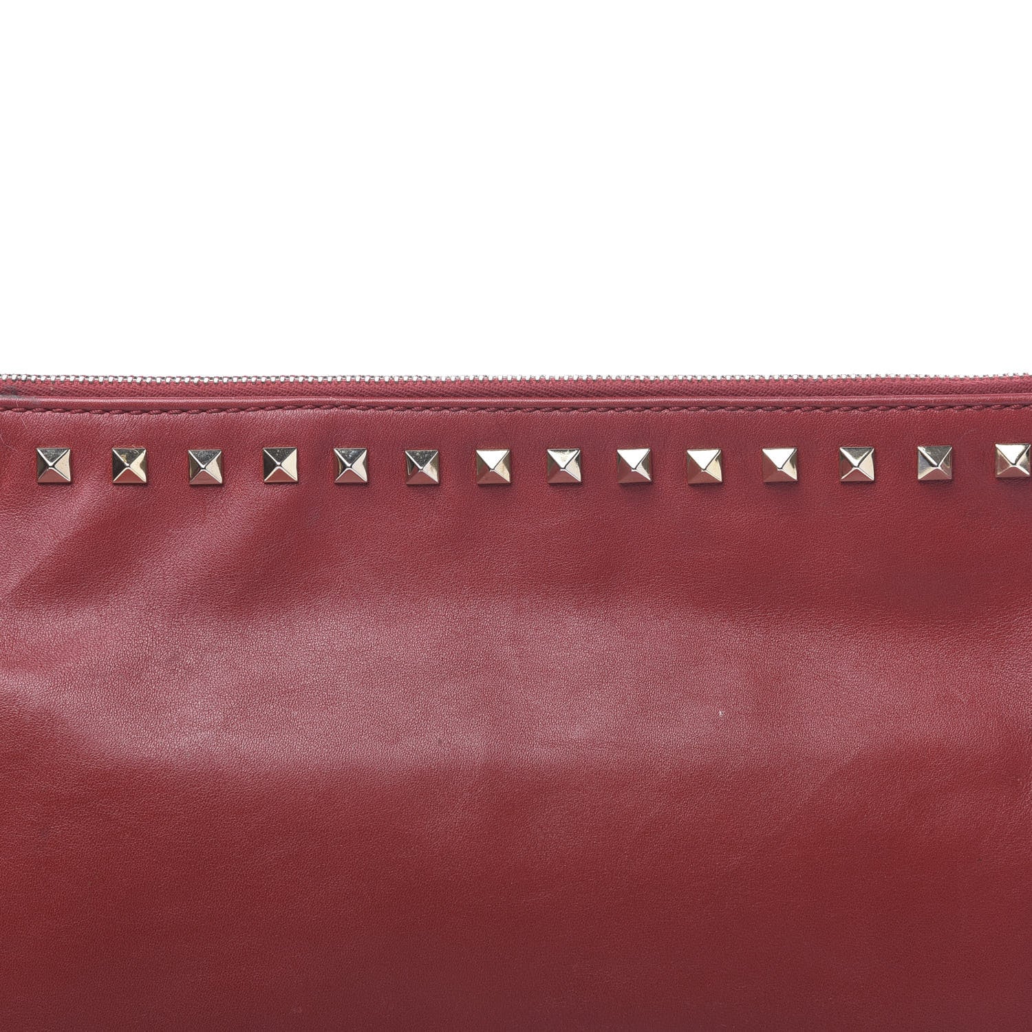 Valentino Garavani Vitello Large Rockstud Zip Wristlet Pouch Rosso Valentino 13 of 15