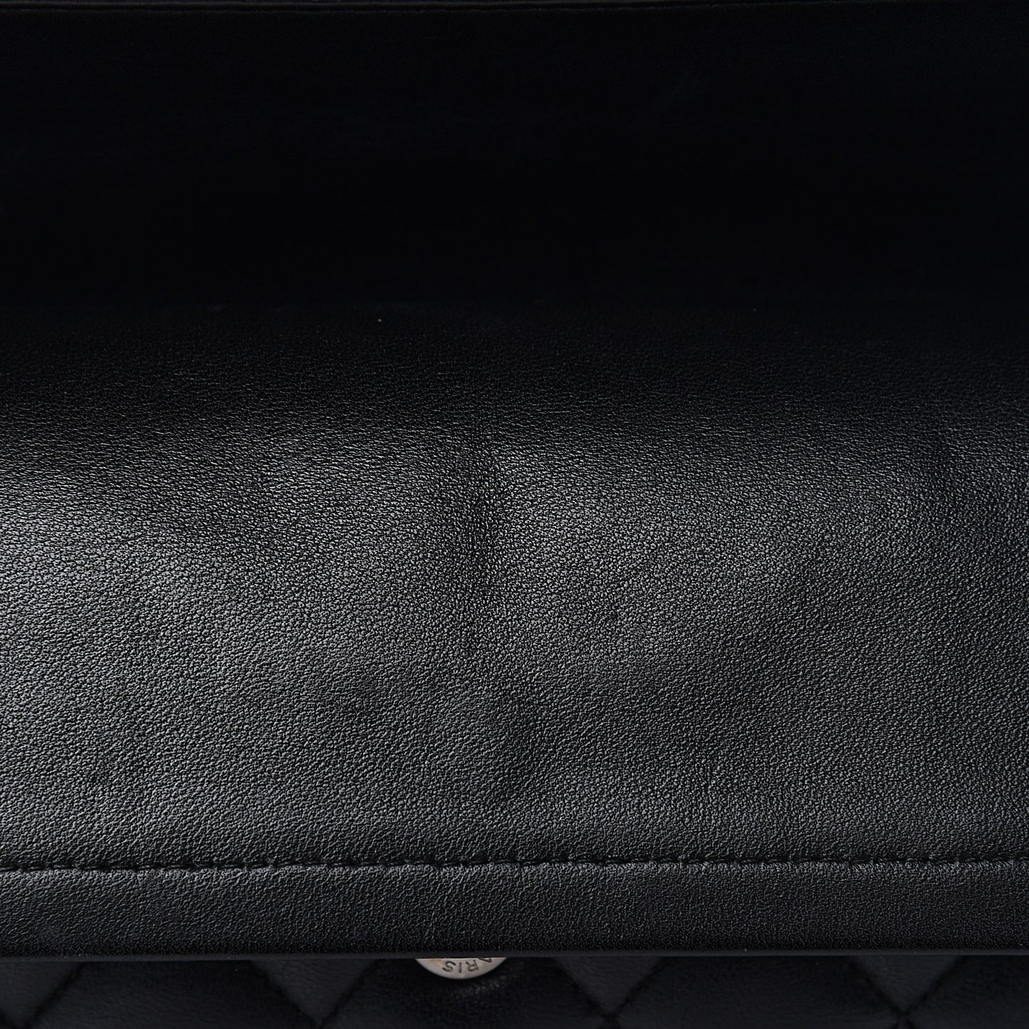 Lambskin Quilted Medium Double Flap Black