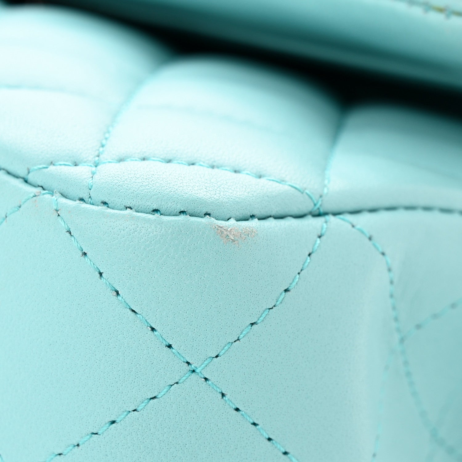 Chanel Lambskin Quilted Medium Double Flap Light Blue 11 of 12