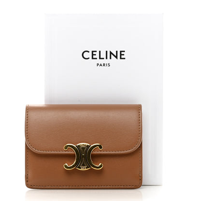 Celine Shiny Calfskin Triomphe Flap Card Holder Bronze 8 of 8