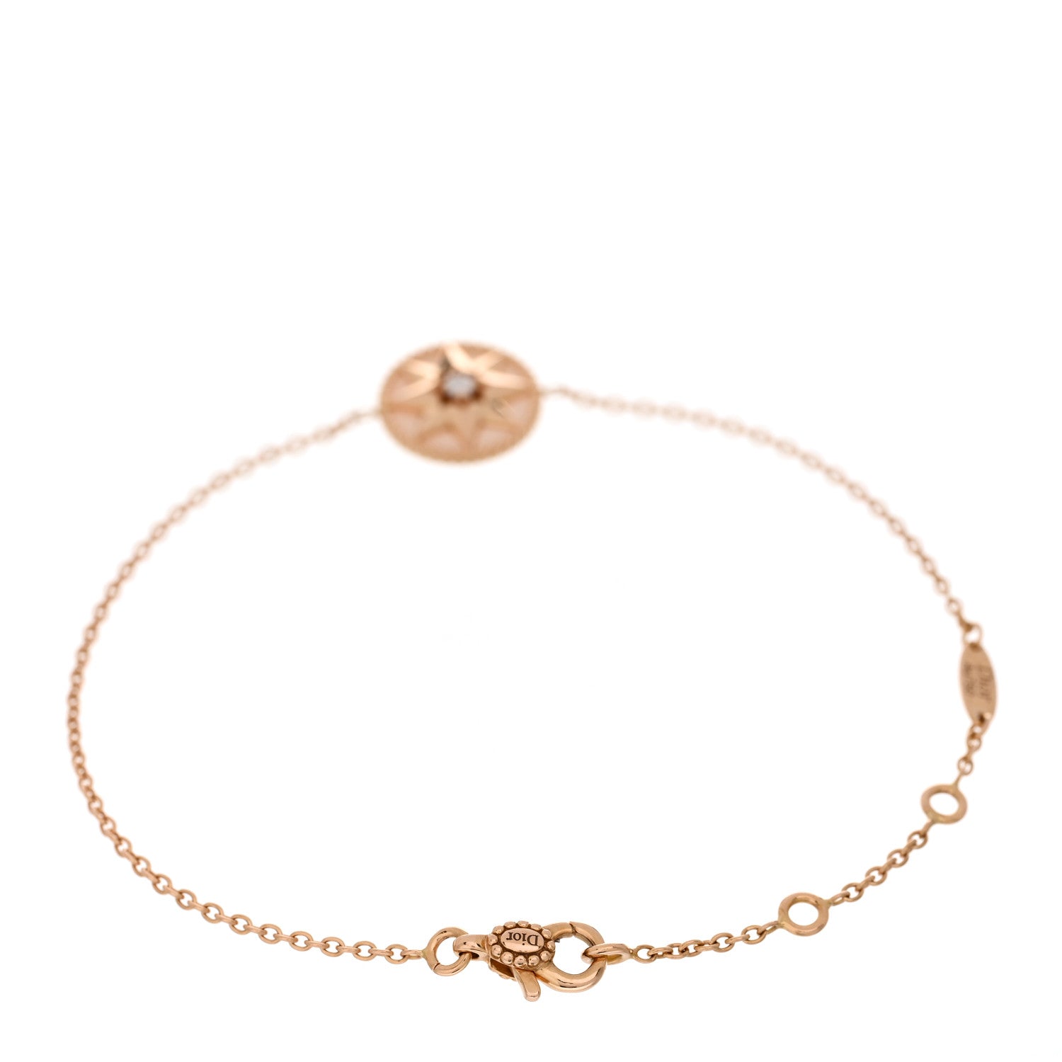 Christian Dior 18K Rose Gold Diamond Pink Opal Rose Des Vents Bracelet 2 of 3