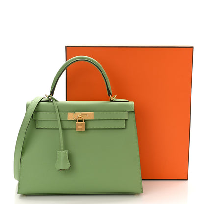 Hermes Epsom Kelly Sellier 28 Vert Criquet 11 of 11