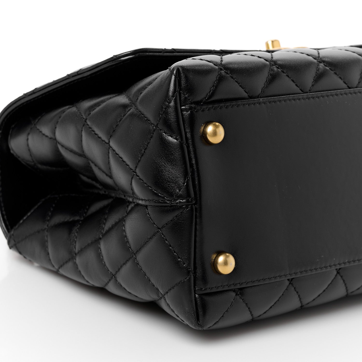 Chanel Calfskin Quilted Small Coco Chain Handle Flap Black 10 of 11