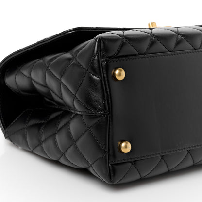 Chanel Calfskin Quilted Small Coco Chain Handle Flap Black 10 of 11