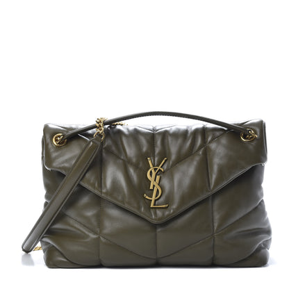 Saint Laurent Lambskin Quilted Medium Loulou Puffer Monogram Chain Satchel Seaweed 1 of 11