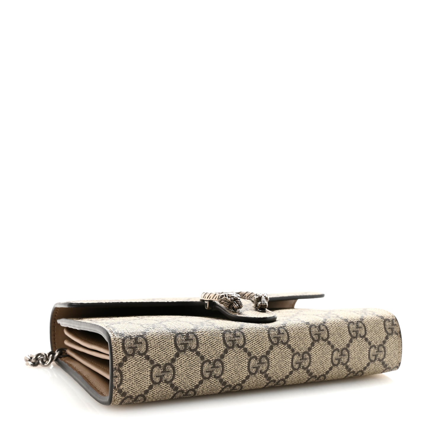 GG Supreme Monogram Mini Dionysus Chain Wallet Beige Taupe