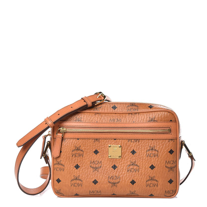 MCM Visetos Medium Heritage Line Camera Crossbody Bag Cognac 1 of 10