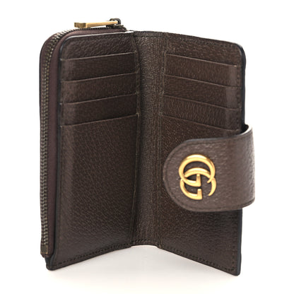 Gucci GG Supreme Monogram Textured Dollar Calfskin Web Ophidia Overlay Zip Around Card Case Wallet Beige Ebony New Acero 5 of 6