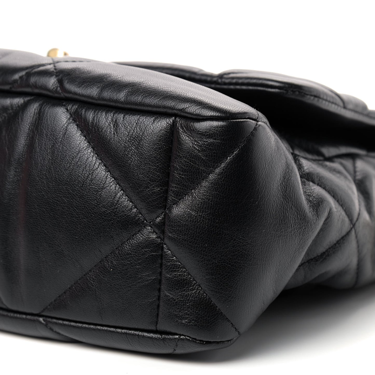 Goatskin Quilted Large Chanel 19 Flap Black