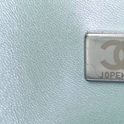 Chanel Iridescent Calfskin Quilted Medium Double Flap Light Blue 6 of 9