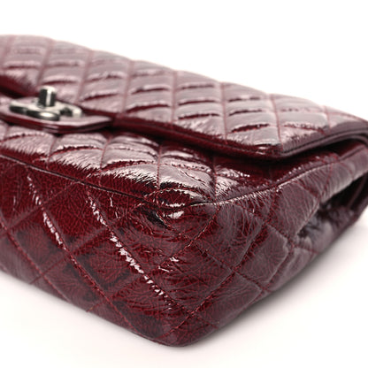Chanel Patent Calfskin Quilted Medium Double Flap Burgundy 9 of 13