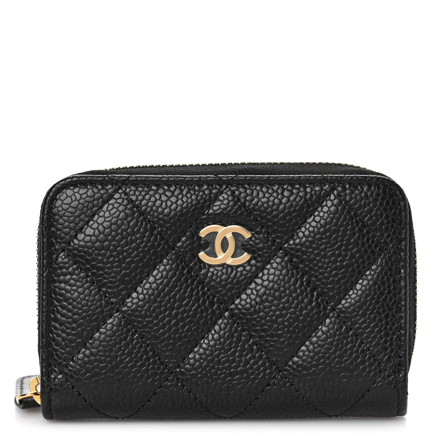 Chanel Caviar Quilted Zip Coin Purse Black 1 of 10