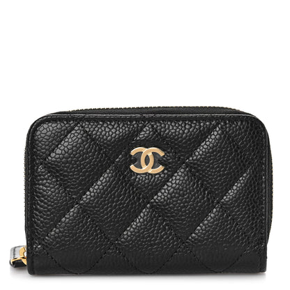 Chanel Caviar Quilted Zip Coin Purse Black 1 of 10