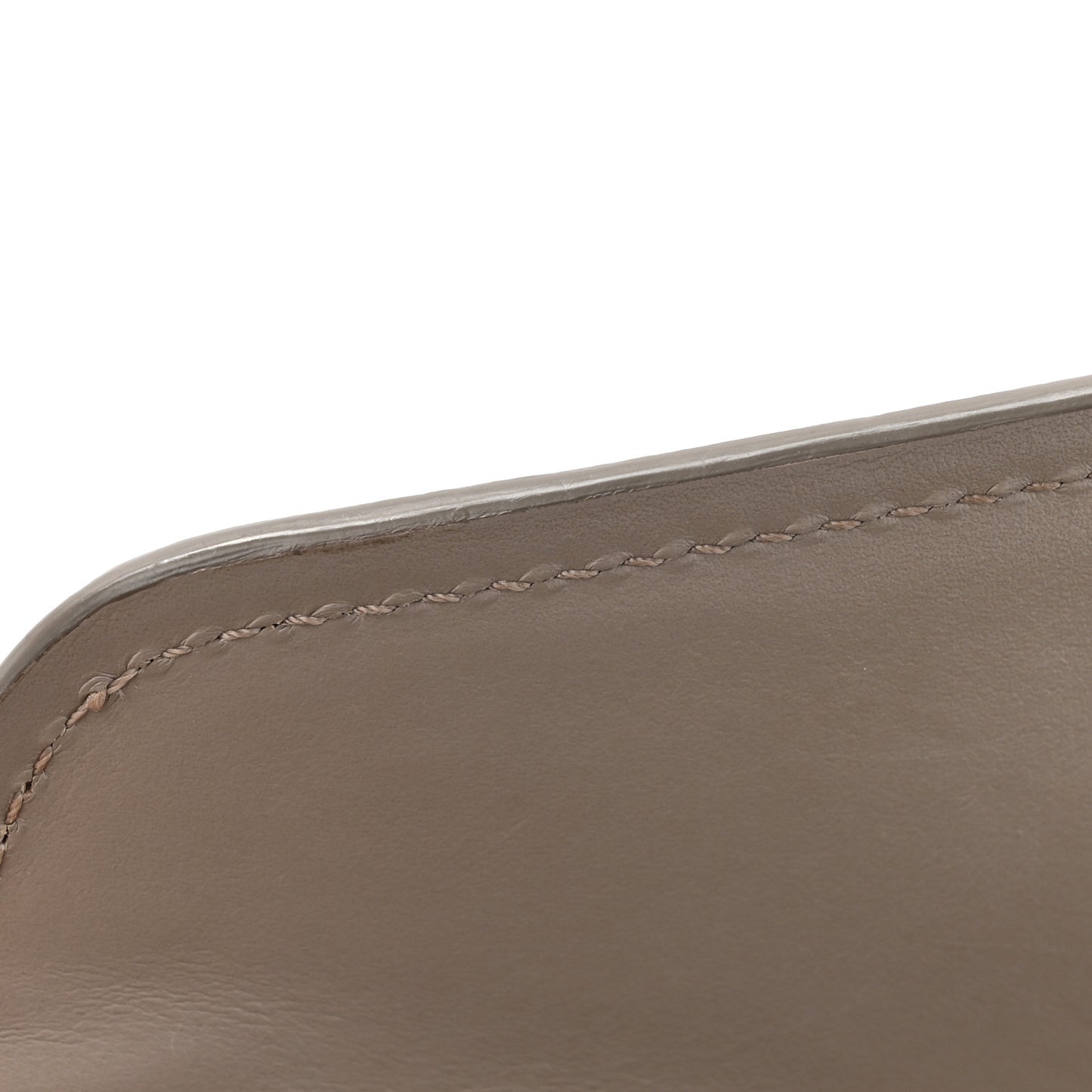 Shiny Goatskin Calfskin Mini Aby Chain Shoulder Bag Motty Grey