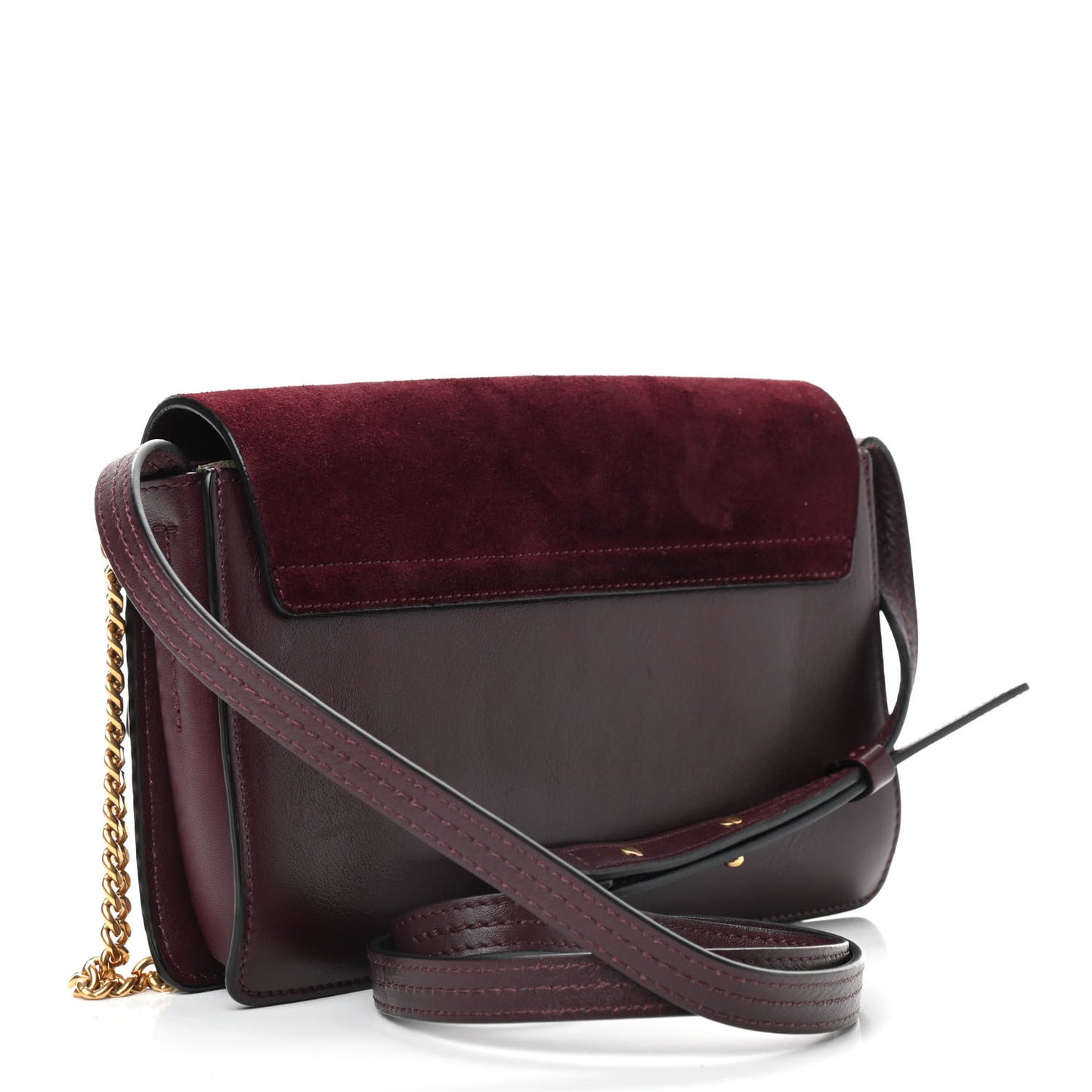Suede Calfskin Studded Small Faye Shoulder Bag Dark Purple