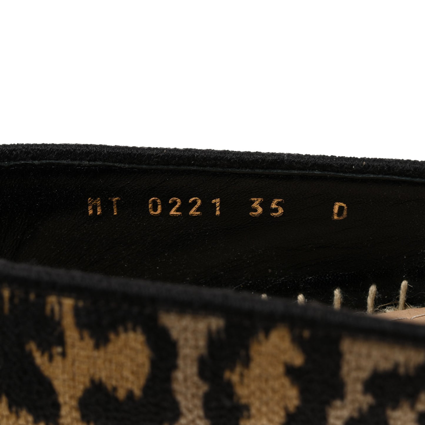 Cotton Embroidered Leopard Print Granville Espadrille 35 Natural