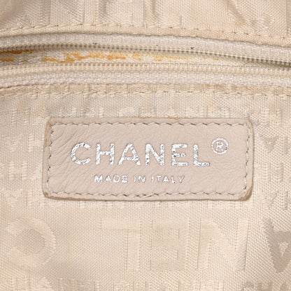 Chanel Lambskin Contrast Stitch Large Drawstring Tote Dark Beige 6 of 15