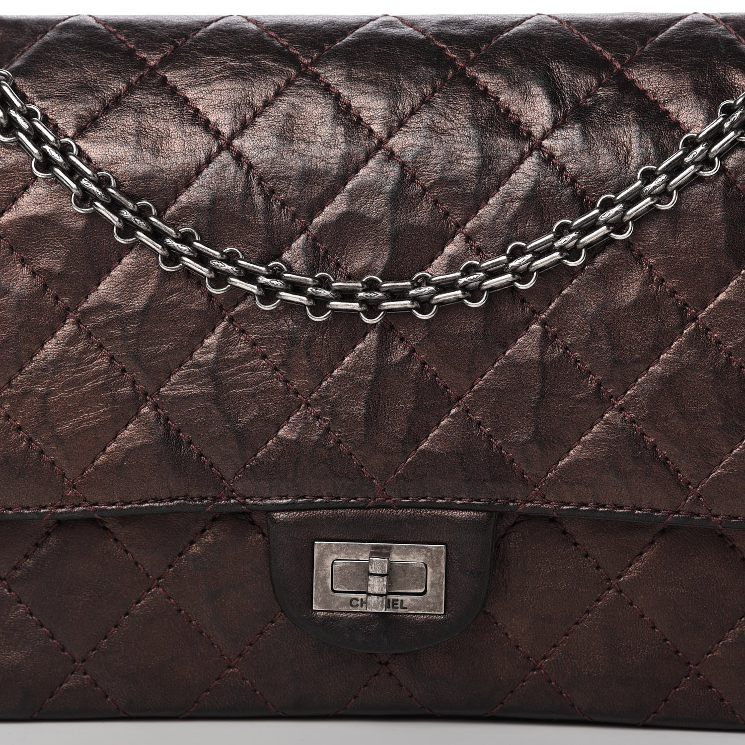 Chanel Metallic Aged Calfskin Quilted 2.55 Reissue 226 Flap Dark Copper 10 of 12
