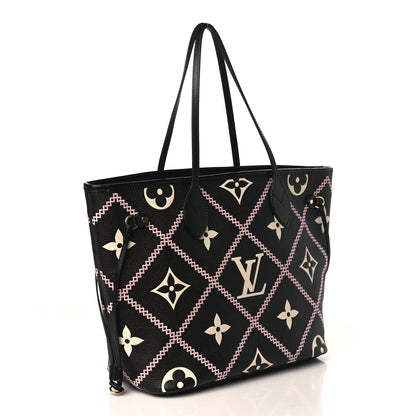 Louis Vuitton Empreinte Monogram Giant Broderies Neverfull MM Black 3 of 8