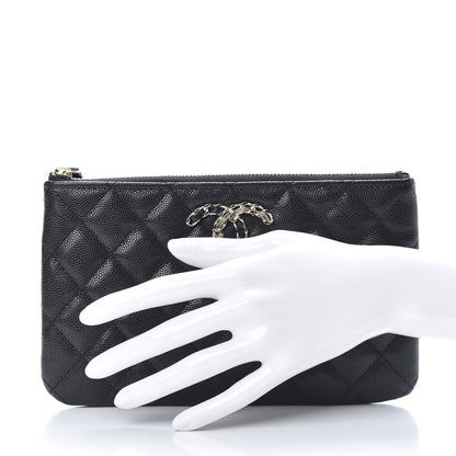 Chanel Caviar Quilted French New Wave Small CC Pouch Black 2 of 8