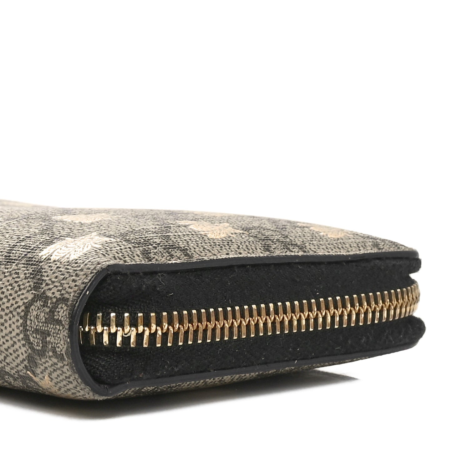 GG Supreme Monogram Bees Zip Around Wallet