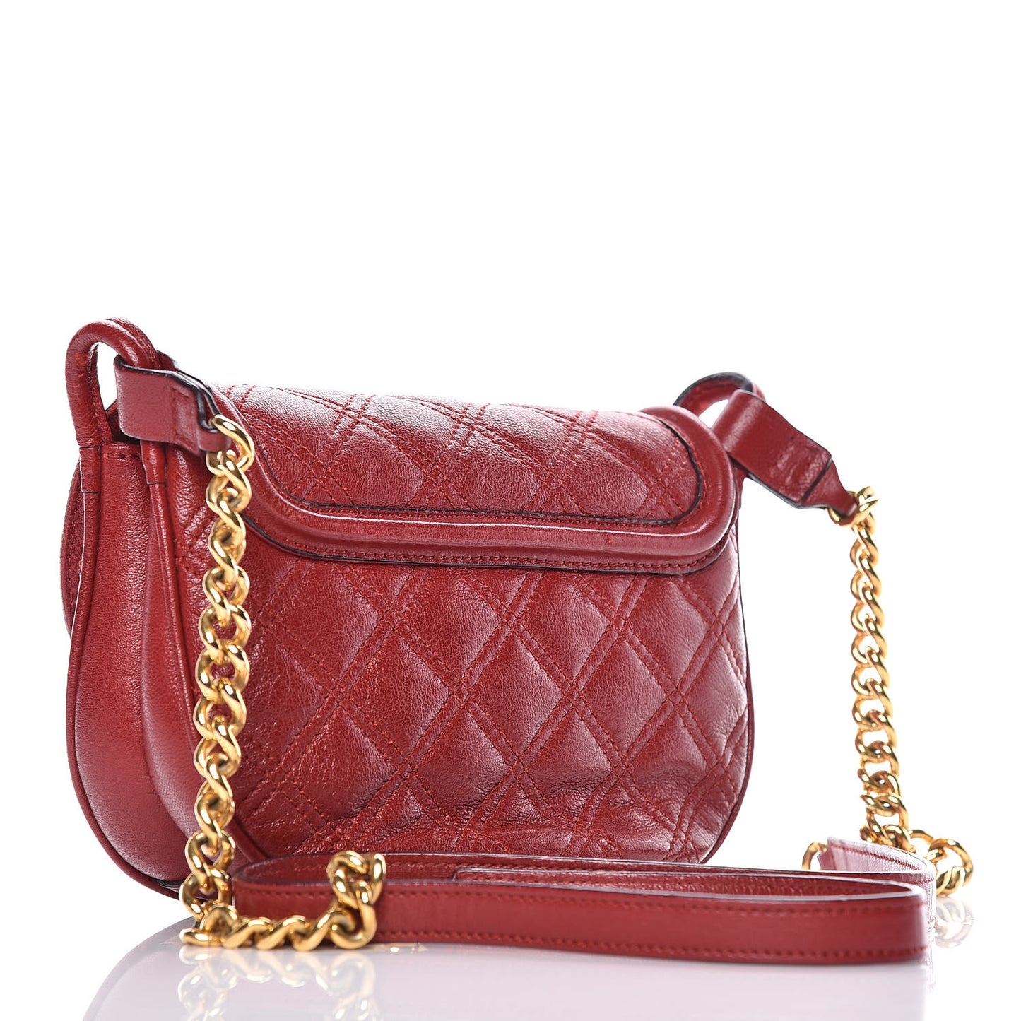 Lambskin Quilted Mini Cooper Crossbody Red