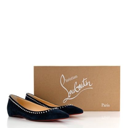Christian Louboutin Veau Velours Anjalina Flats 36.5 Navy 8 of 8