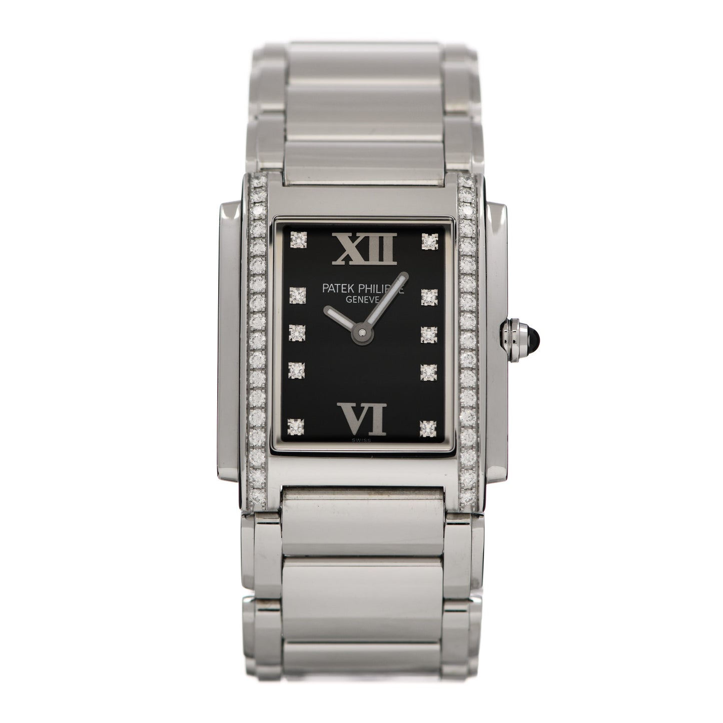 Stainless Steel Diamond 25mm Twenty-4 Quartz Watch Black 4910/10A-001
