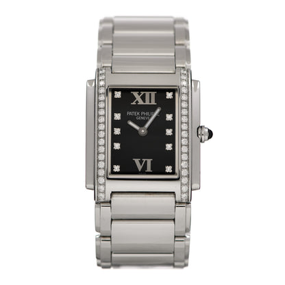Patek Philippe Stainless Steel Diamond 25mm Twenty-4 Quartz Watch Black 4910/10A-001 1 of 5