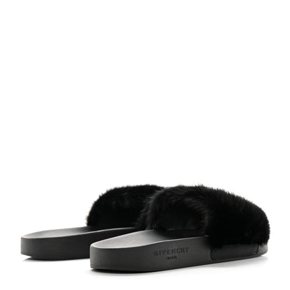 Givenchy Mink Rubber Slide Sandals 37 Black 4 of 10