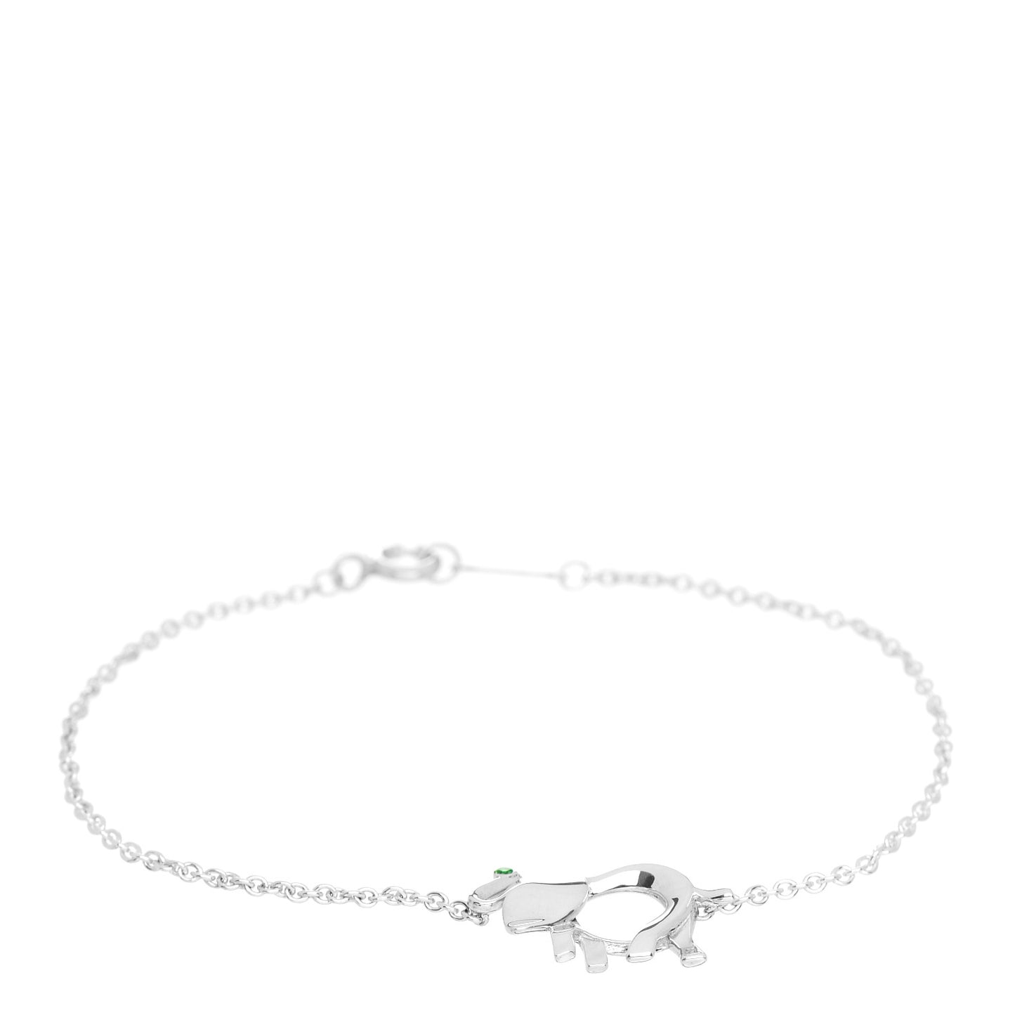 Sterling Silver Tsavorite Save the Wild Elephant Bracelet