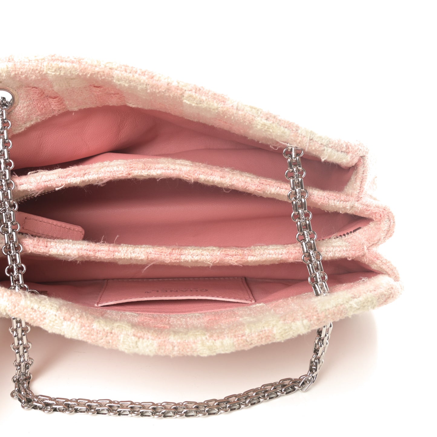 Tweed Quilted Small Just Mademoiselle Bowling Bag Pink White