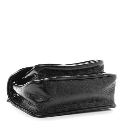 Saint Laurent Crinkled Calfskin Matelasse Monogram Baby Niki Chain Satchel Black 4 of 13