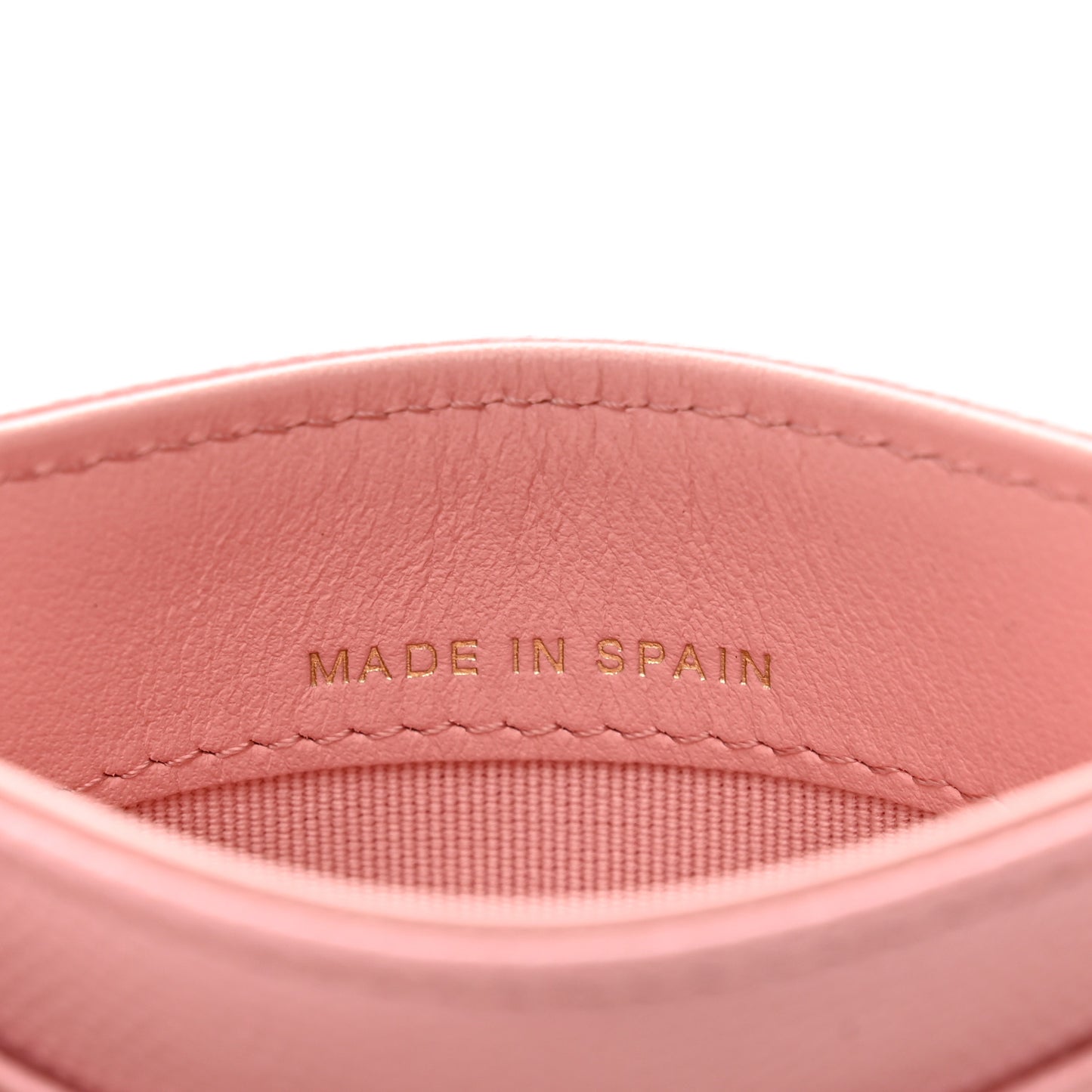 Caviar Quilted Card Holder Light Pink